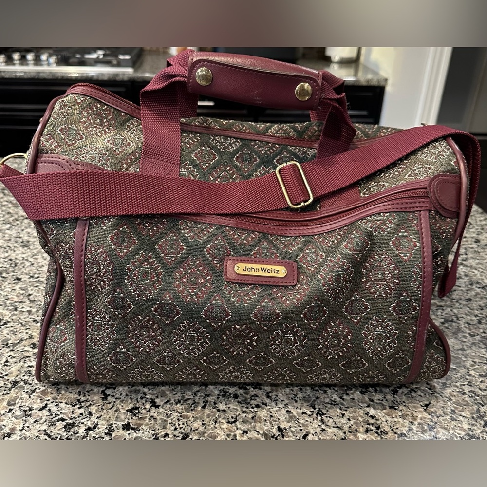 RARE VINTAGE John Weitz Travelers Carry On Overnight Shoulder Strap Duffel Bag - Picture 1 of 14